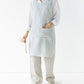 Pinafore cross-back linen apron in Striped in Forest green | MagicLinen
