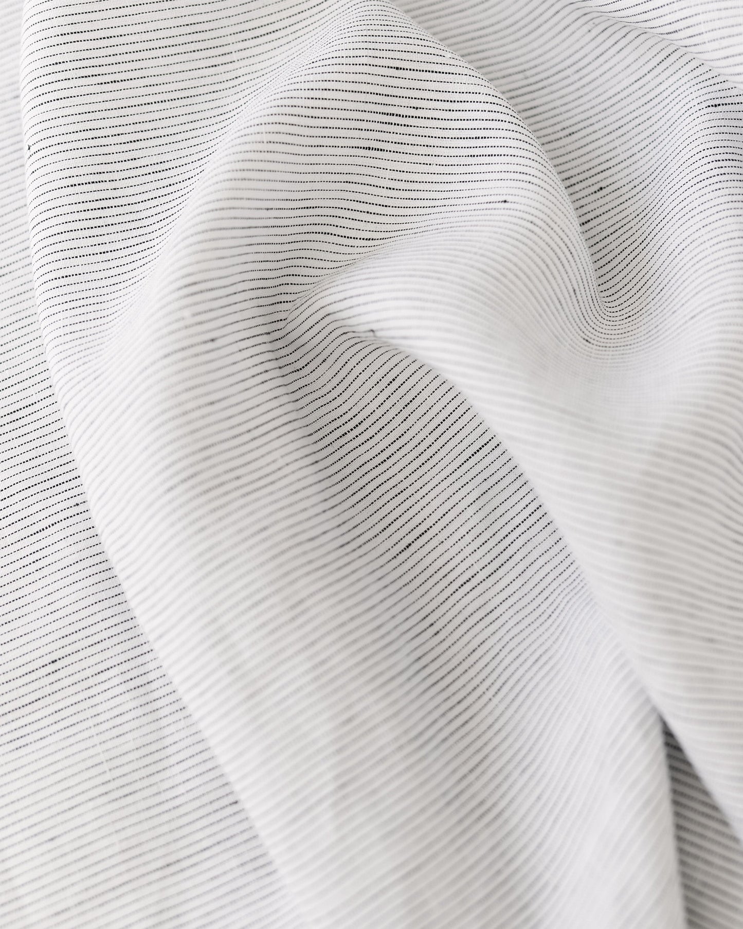 Pinstripe black linen duvet cover
