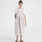 Pinafore linen dress MONTANA in Natural melange - MagicLinen