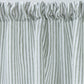 Rod Pocket Linen Curtain Panel in Striped in Forest Green | MagicLinen