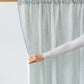 Rod Pocket Linen Curtain Panel in Striped in Forest Green | MagicLinen