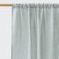 Rod Pocket Linen Curtain Panel in Striped in Forest Green | MagicLinen