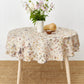 Round Linen Tablecloth in Autumn forest Print | MagicLinen