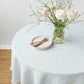 Round Linen Tablecloth in Striped in Forest Green | MagicLinen