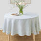 Round Linen Tablecloth in Striped in Forest Green | MagicLinen