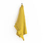 Ruffle trim linen tea towel