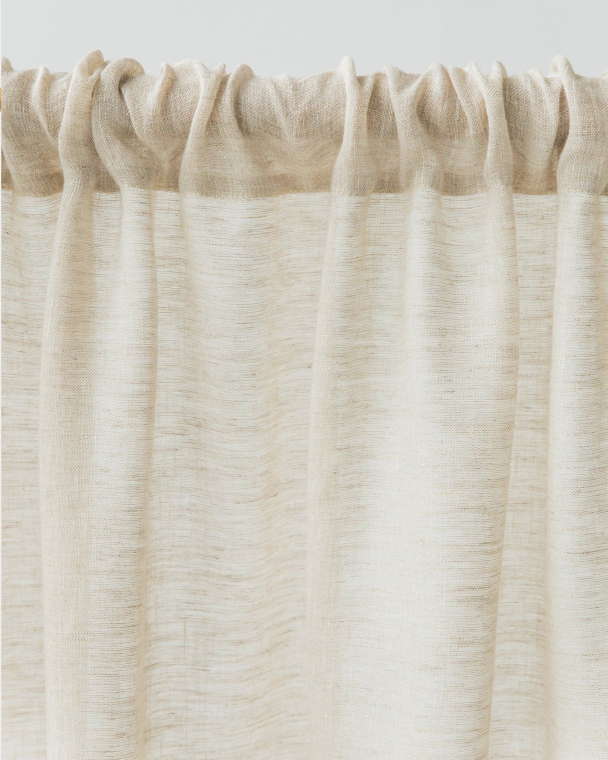 Sheer Rod Pocket Linen Curtain in Natural melange | MagicLinen