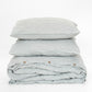 Striped in forest green Linen duvet cover set (3 pcs) | MagicLinen