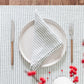 Striped in Forest green Linen Napkin | MagicLinen