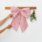 Striped in Red Linen Decorative Bow | MagicLinen