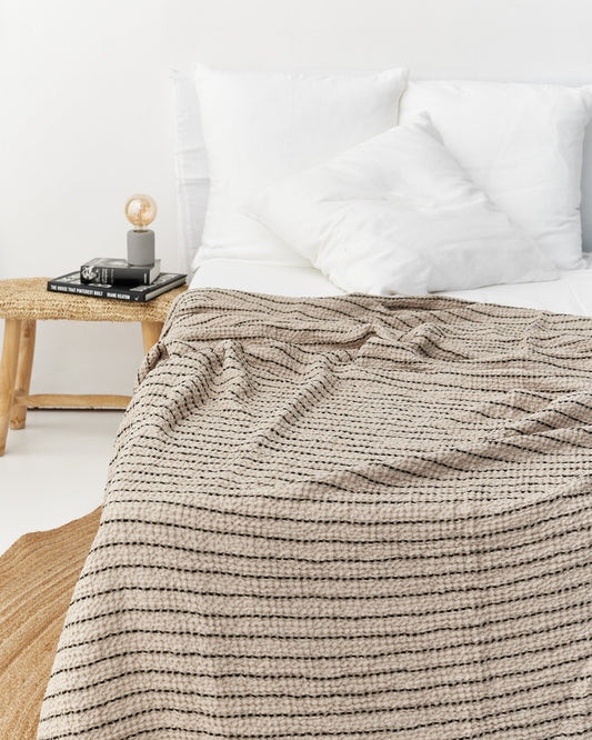 Striped Waffle Blanket | MagicLinen