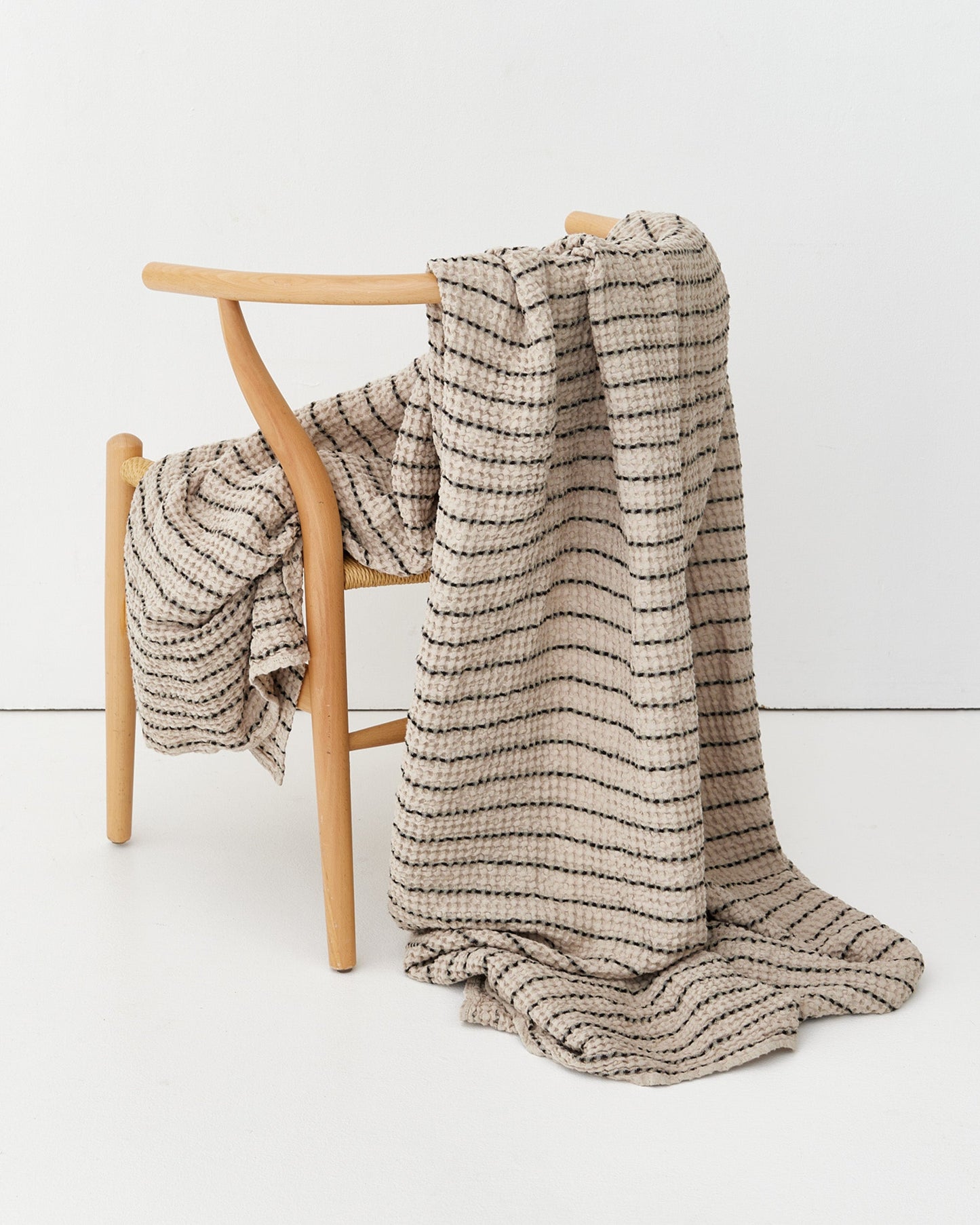 Striped Waffle Throw Blanket | MagicLinen
