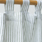 Tab Top Linen Curtain Panel in Striped in Forest Green | MagicLinen