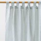 Tab Top Linen Curtain Panel in Striped in Forest Green | MagicLinen