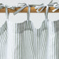 Tie Top Linen Curtain Panel in Striped in Forest Green | Magiclinen