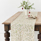 Linen Table Runner in Under the mistletoe print | MagicLinen