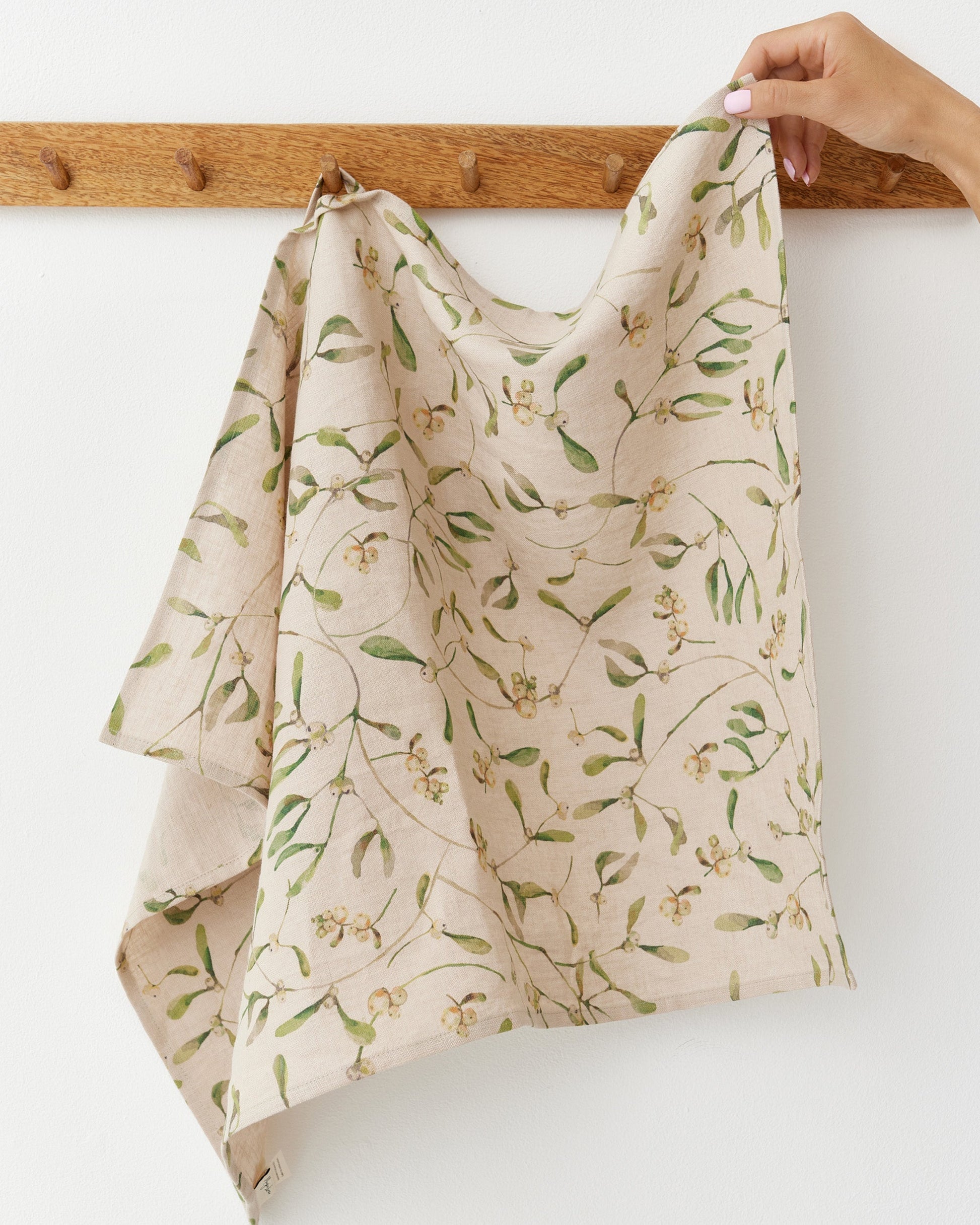 Linen Dish Towel in Under the mistletoe | MagicLinen