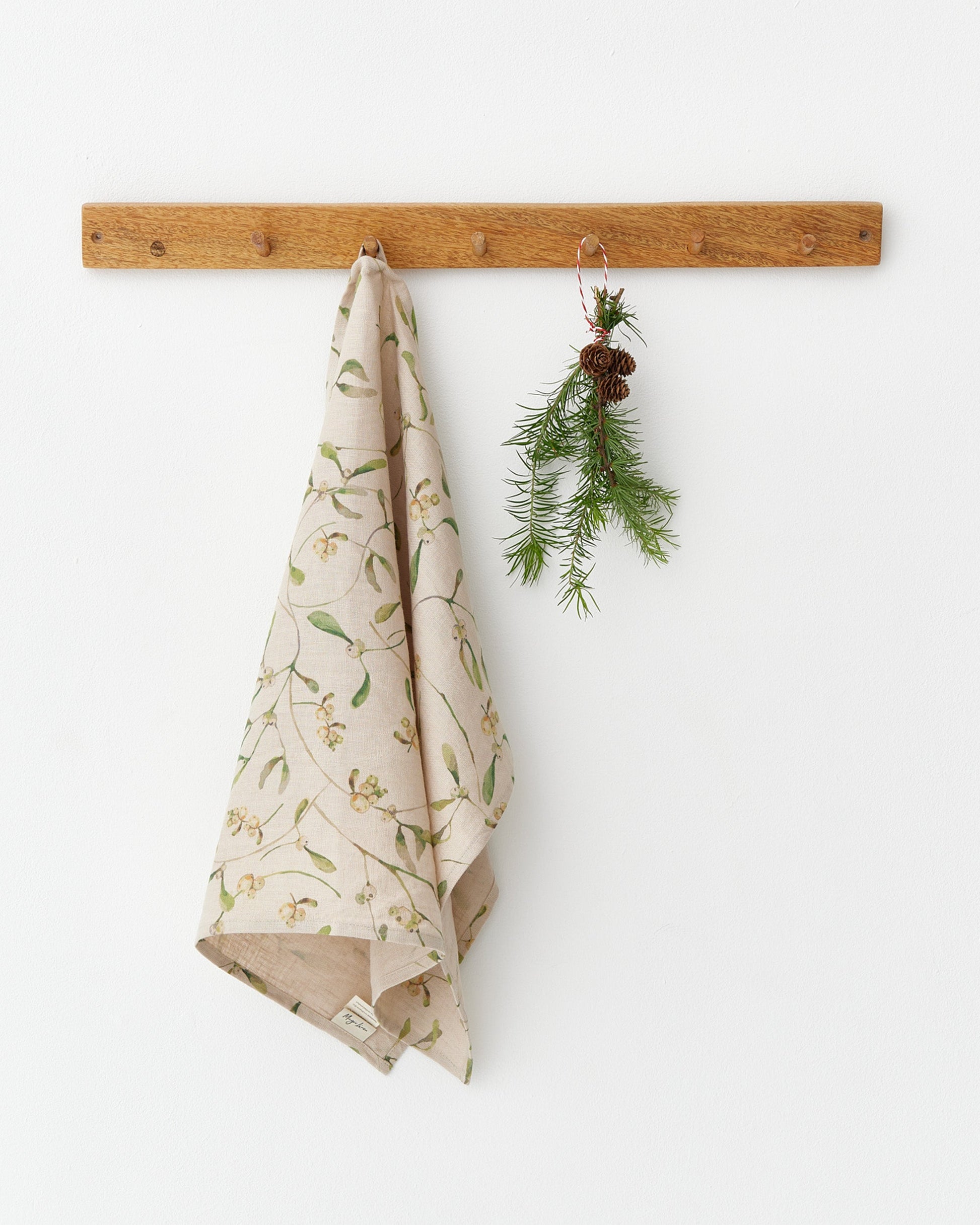 Linen Dish Towel in Under the mistletoe | MagicLinen