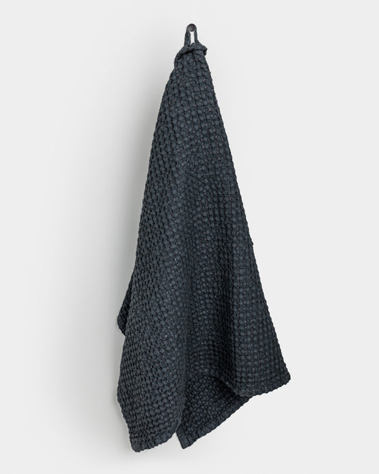 Waffle Kitchen Towel in Dark gray - MagicLinen