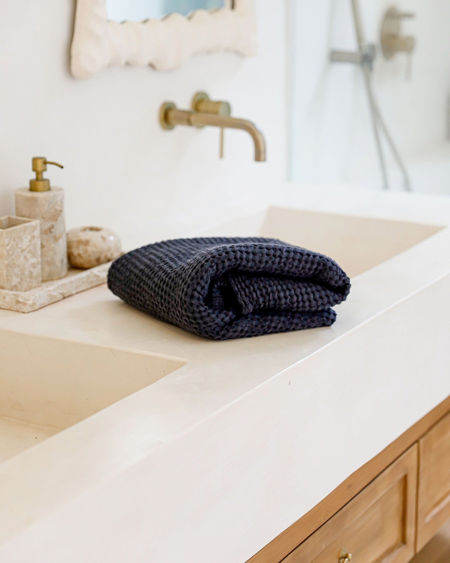 Waffle Kitchen Towel in Dark gray | MagicLinen