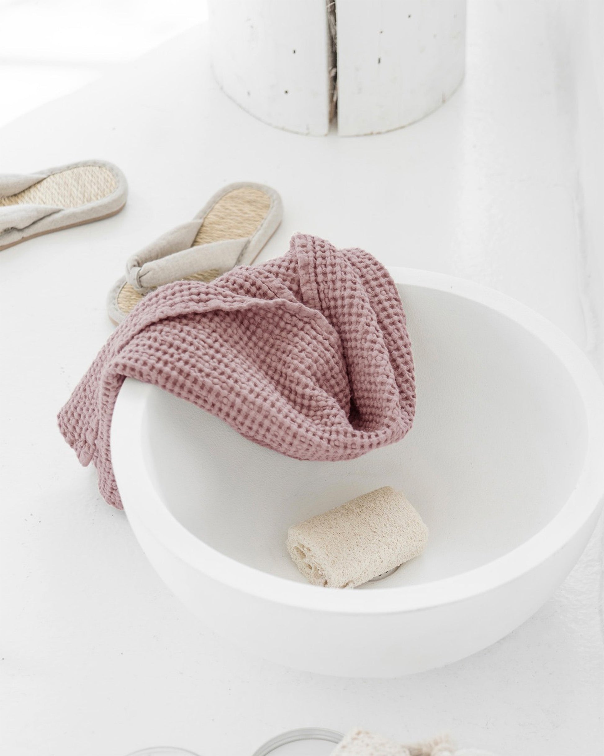 Waffle Kitchen Towel in Woodrose | MagicLinen