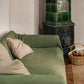 Waffle linen couch cover in Forest green