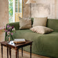 Waffle linen couch cover in Forest green