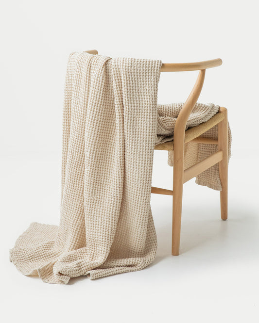 Vanilla Waffle Throw Blanket | MagicLinen