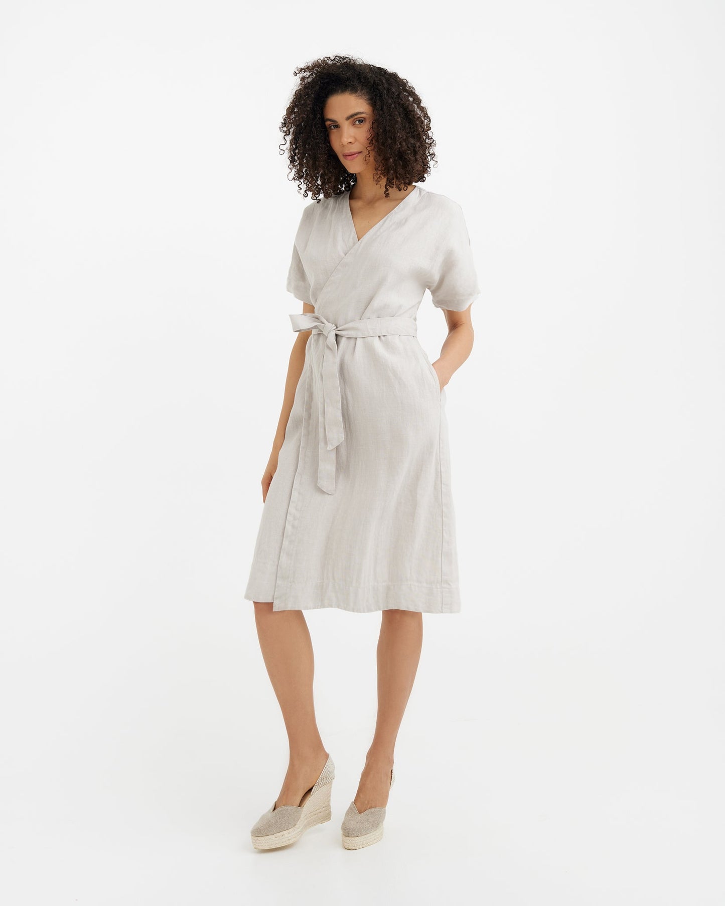 Linen Dress PADAR in Natural flax
