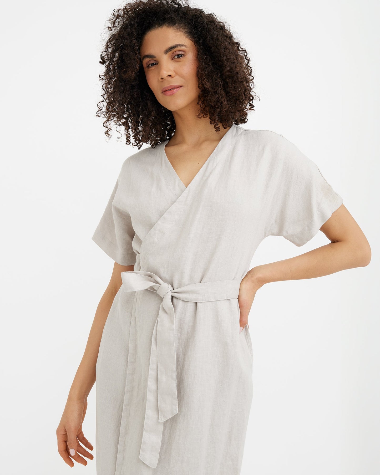 Linen Dress PADAR in Natural flax