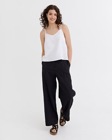 Wide linen pants BANFF in black