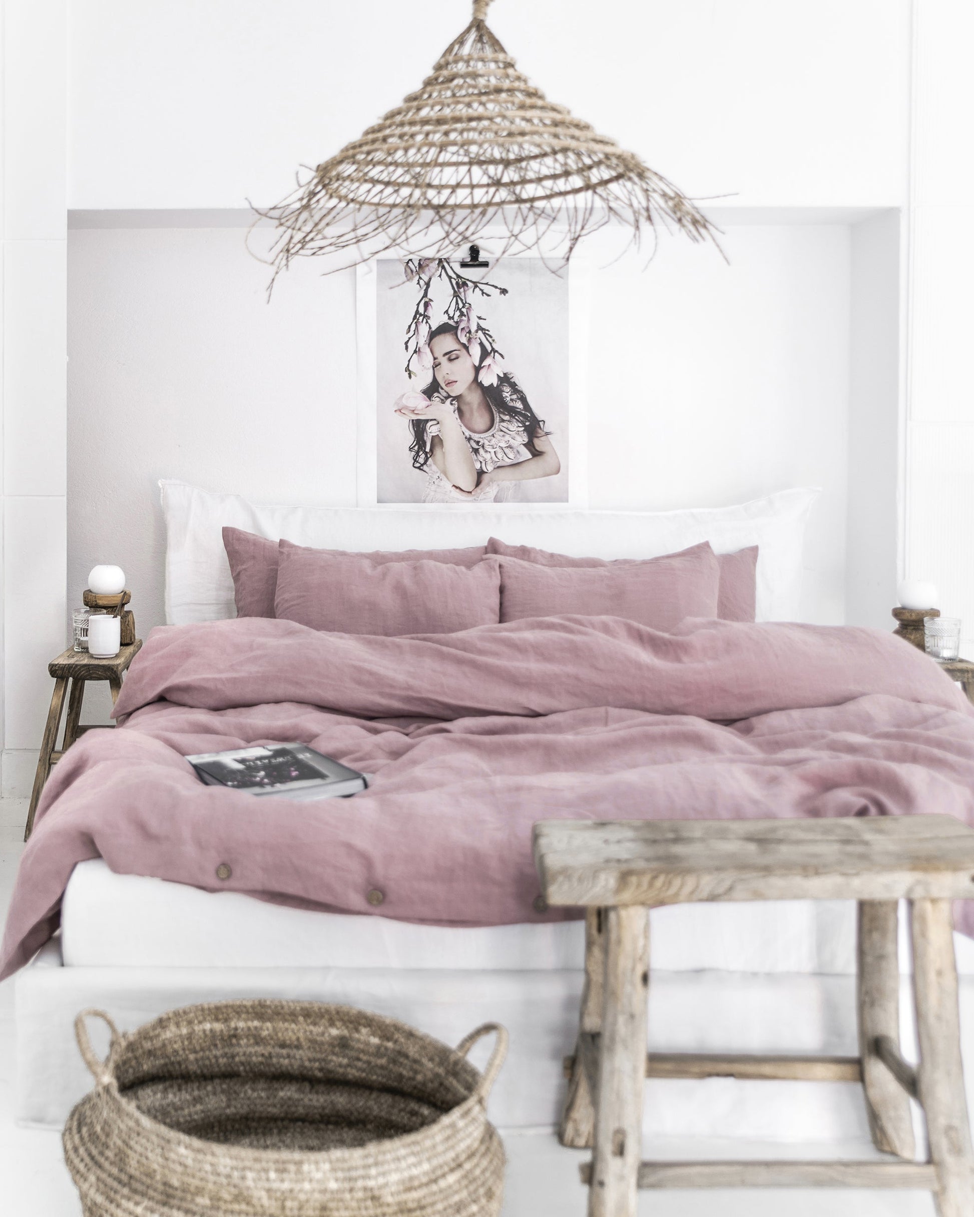 Custom size Woodrose linen duvet cover - MagicLinen
