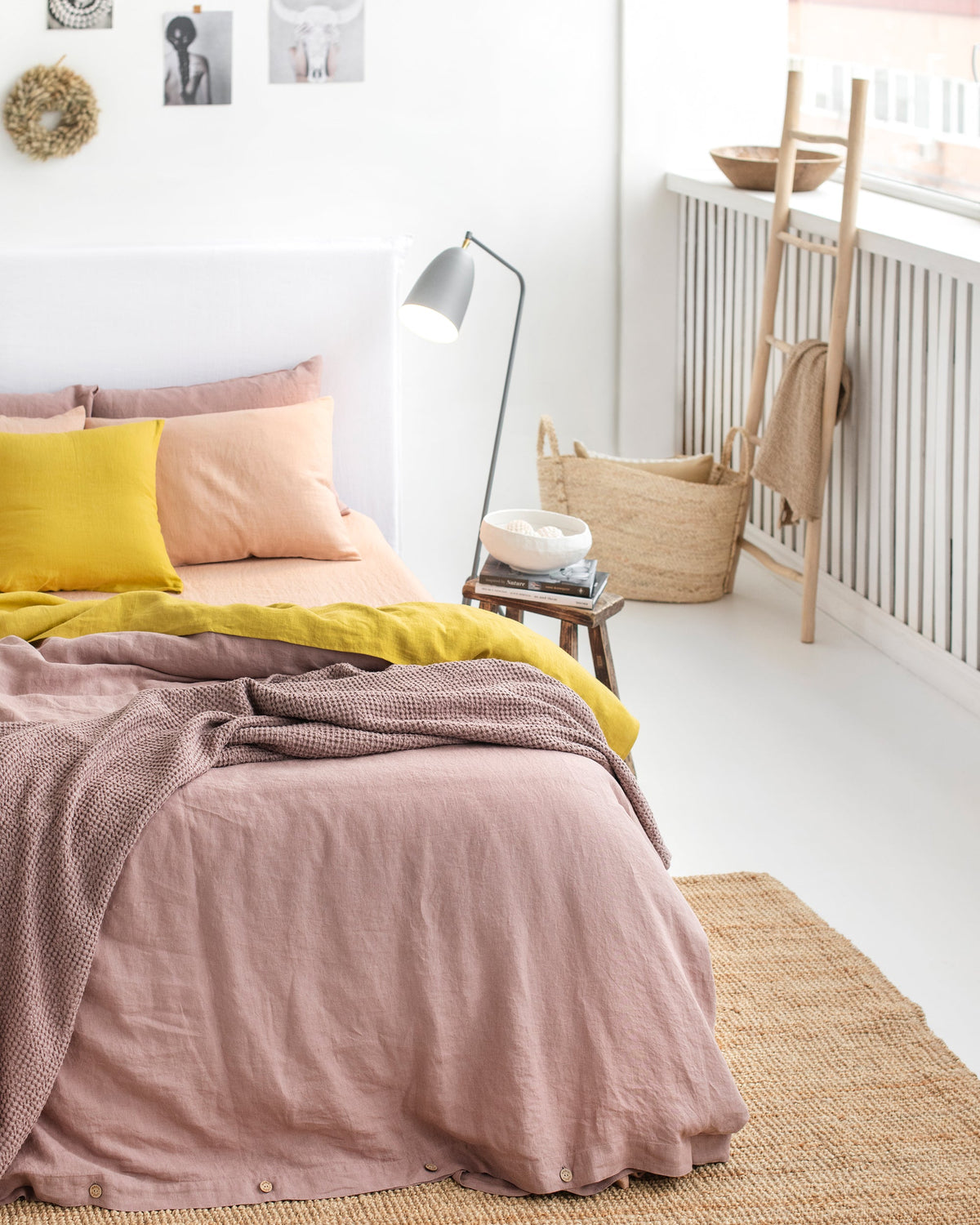 Woodrose waffle blanket - MagicLinen