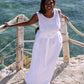 Long linen dress BORACAY in White - MagicLinen