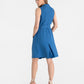 Trench linen dress LISBON in Cobalt blue - MagicLinen
