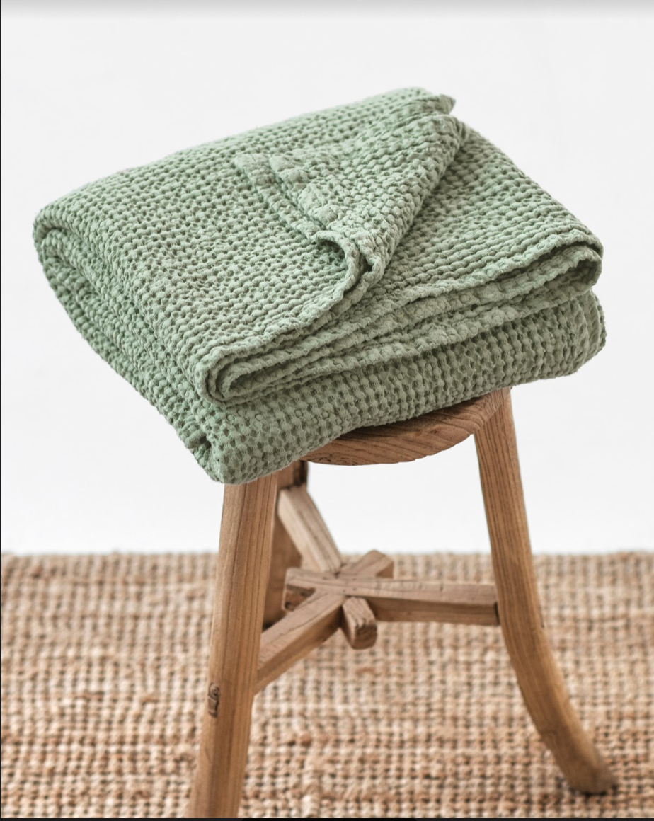 Pistachio waffle throw