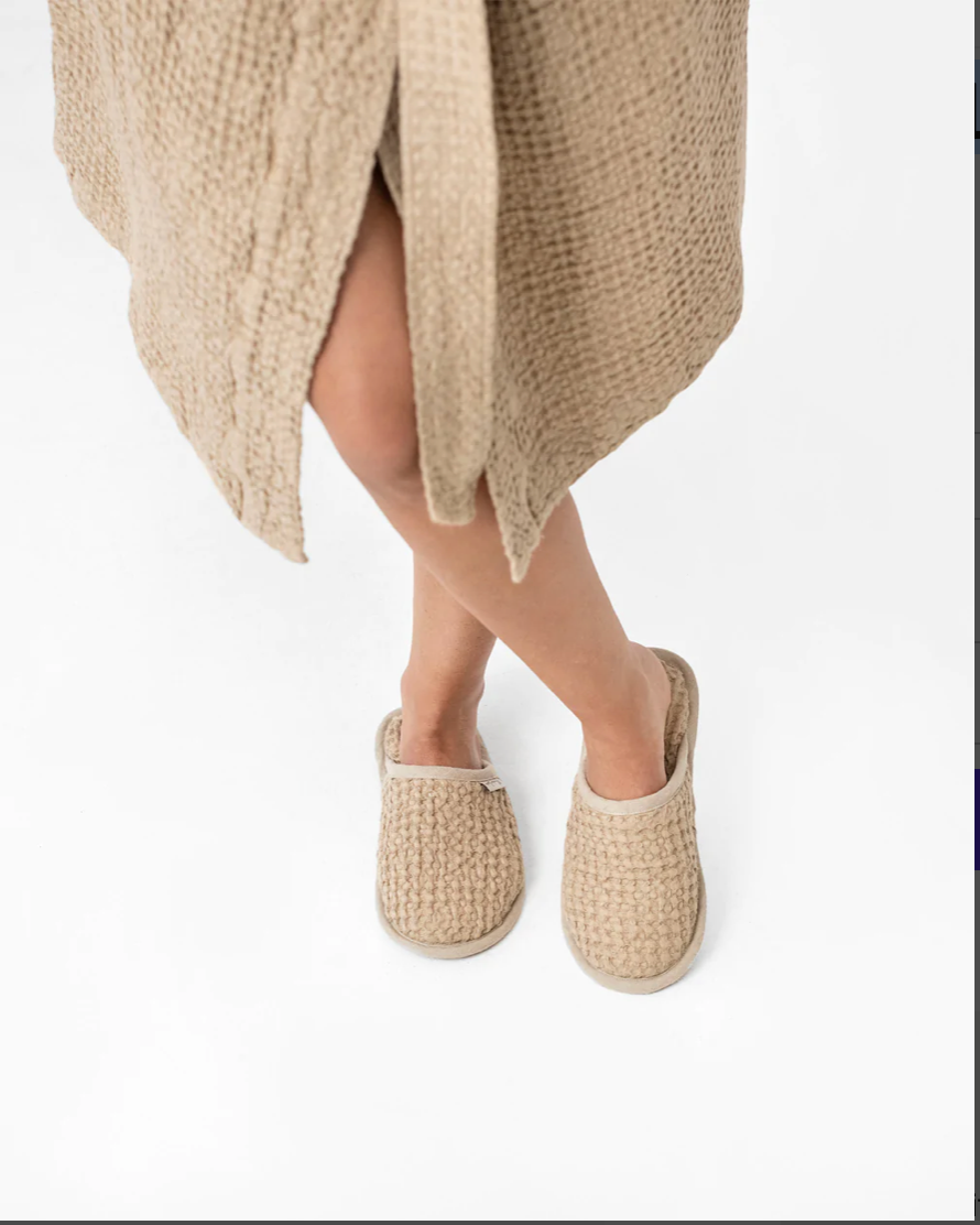 Waffle Linen Slippers
