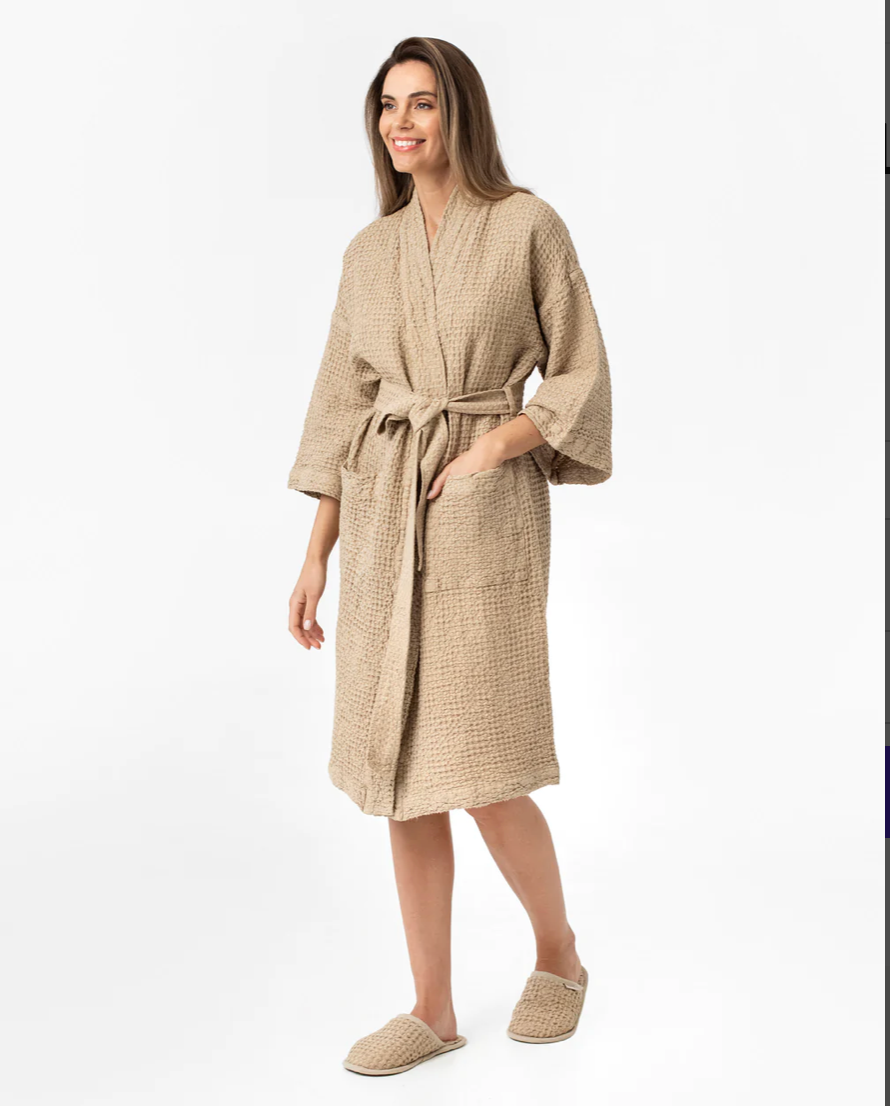 Waffle Linen Slippers