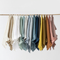 Ruffle trim linen tea towel