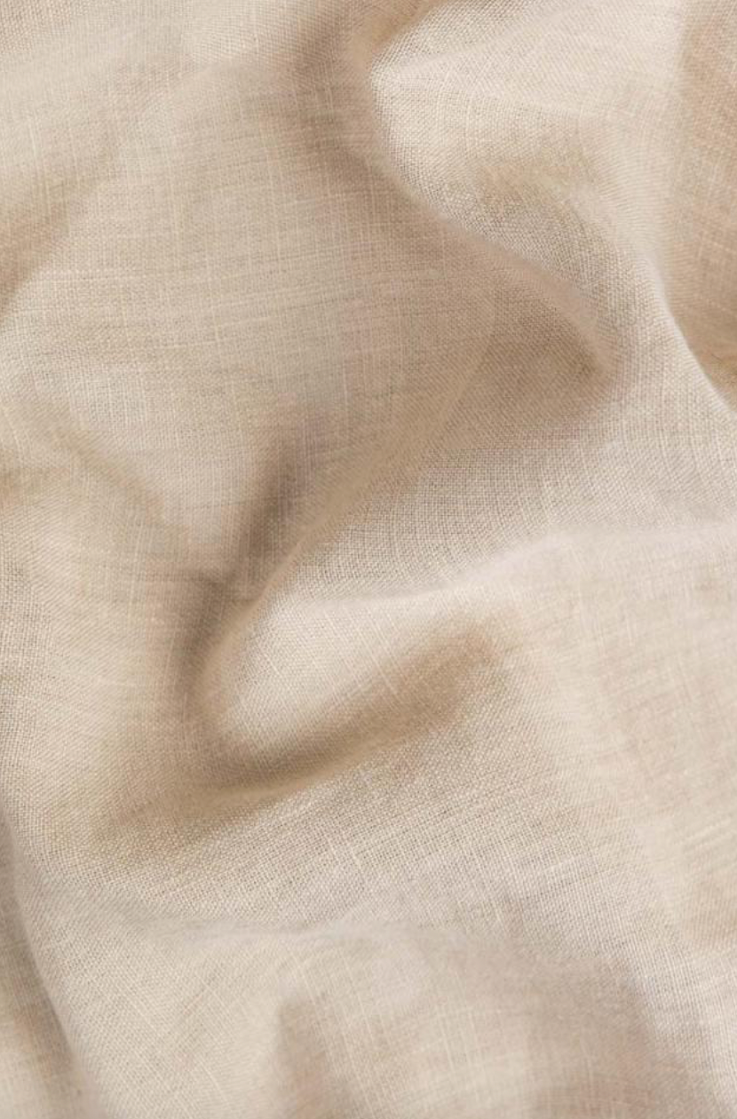 Ruffle trim linen tea towel