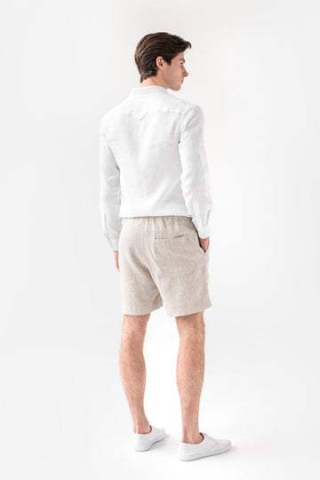 Men's linen shorts STOWE in natural melange