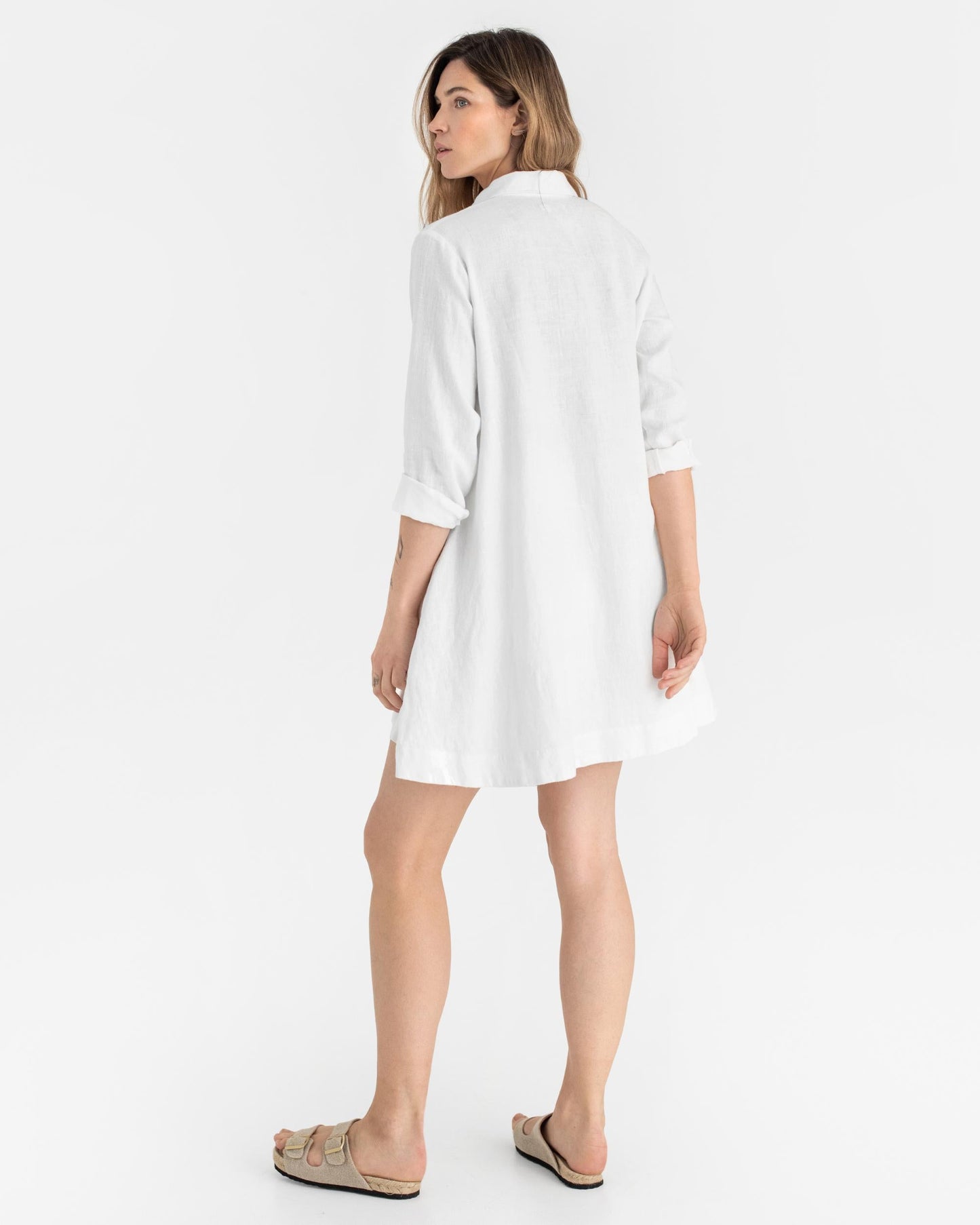 Long linen shirt WANAKA in White - MagicLinen