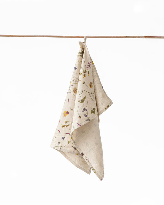 Linen tea towel in Botanical print - MagicLinen
