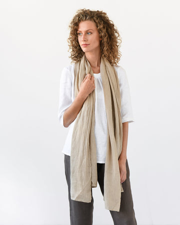 Cappuccino linen scarf - MagicLinen