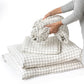 Charcoal grid linen sheet set (4 pcs) - MagicLinen