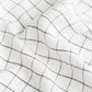 Charcoal grid linen sheet set (4 pcs) - MagicLinen