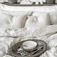 Charcoal grid linen sheet set (4 pcs) - MagicLinen