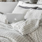 Charcoal grid linen sheet set (4 pcs) - MagicLinen