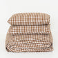 Cinnamon gingham linen duvet cover set | MagicLinen