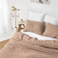 Cinnamon gingham linen duvet cover set | MagicLinen
